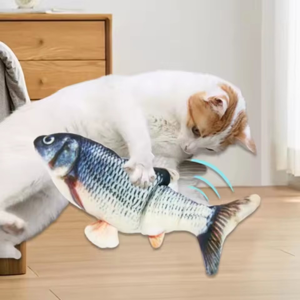 Cat Dog Toy Fish USB Charging  - Electric Floppy Fish Dog Toy ulasan dan harga