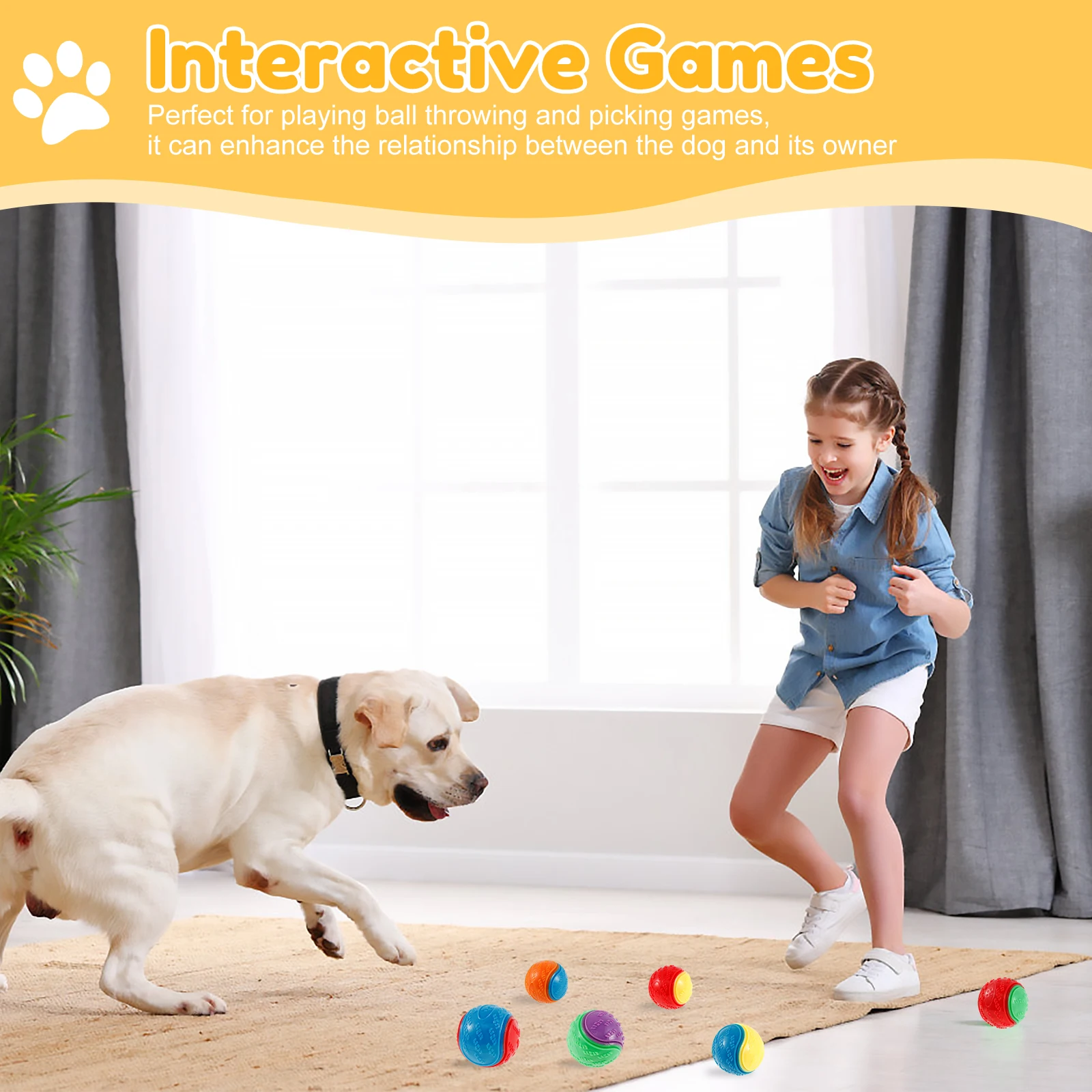 6/12Pcs Dog Squeaky Balls Toys - Interactive Squeaky Plush Dog Toy ulasan dan harga