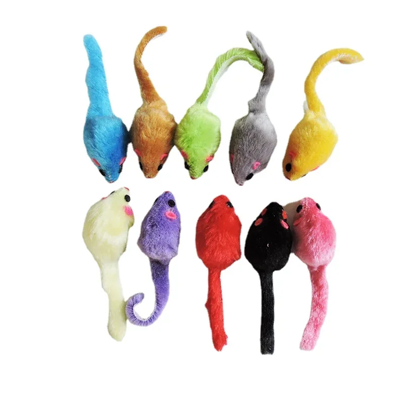 8Pcs furry Plush Cat Toy Soft  - Catnip Interactive Plush Mouse ulasan dan harga