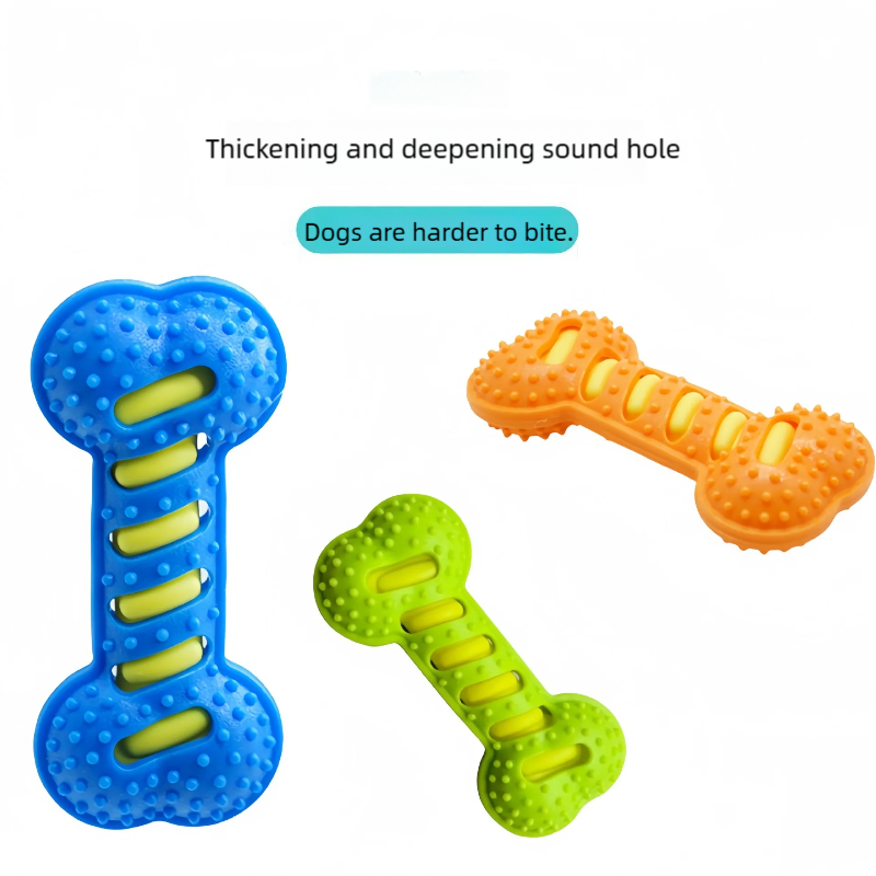 Pet Dog Toys Rubber Bone Shape - Teeth Cleaning Dog Chew Bone ulasan dan harga