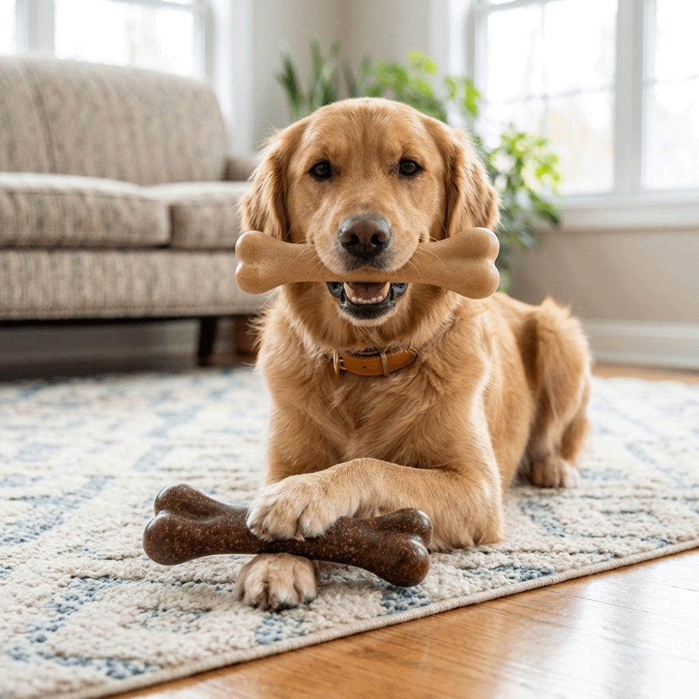 Bone Shaped Bone Chew Toy Beef - Teeth Cleaning Dog Chew Bone ulasan dan harga