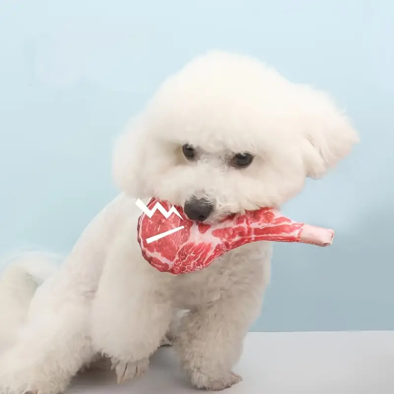 Simulated Steak Squeaky Dog To - Teeth Cleaning Dog Chew Bone ulasan dan harga