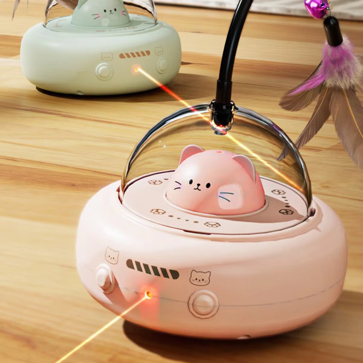 3-in-1 Automatic Cat Teaser Ro - Laser Pointer Cat Toy Automatic ulasan dan harga