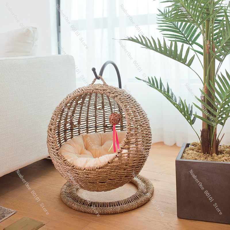 Rattan Cat Hanging Basket Bed  - Pet Beds ulasan dan harga