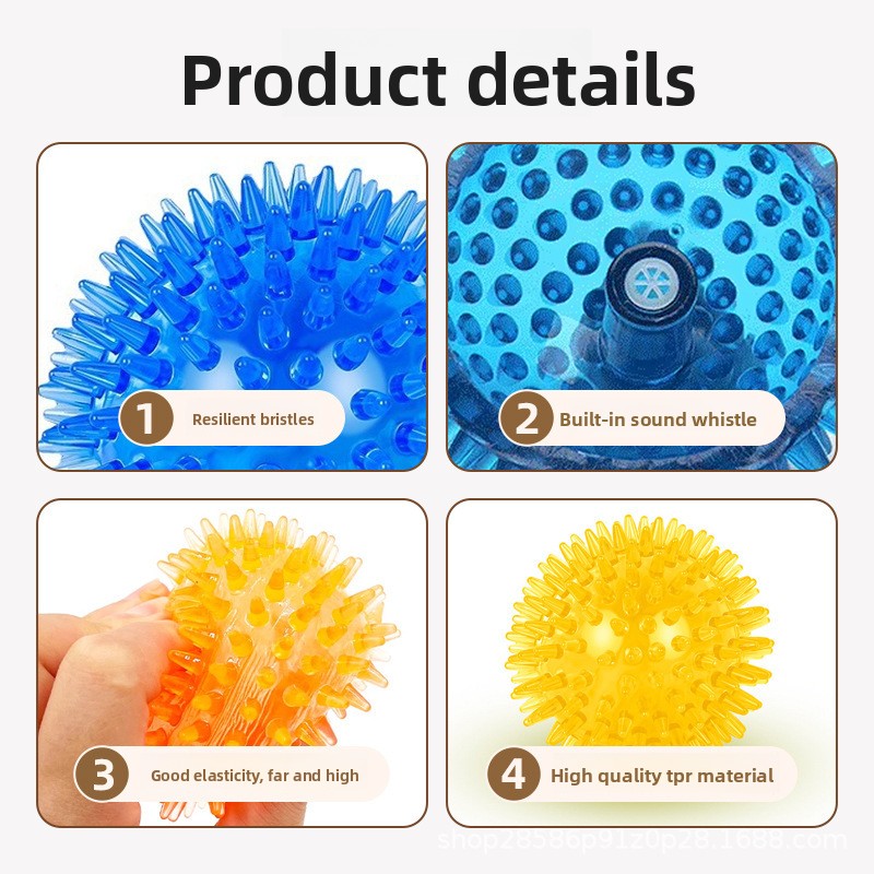 High-Elastic TPR Squeaky Spiky - Indestructible Dog Chew Toy ulasan dan harga