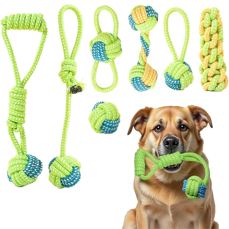 1/7 Pack Heavy Duty Dog Tug Ro - Dog Rope Toy Aggressive Chewers ulasan dan harga