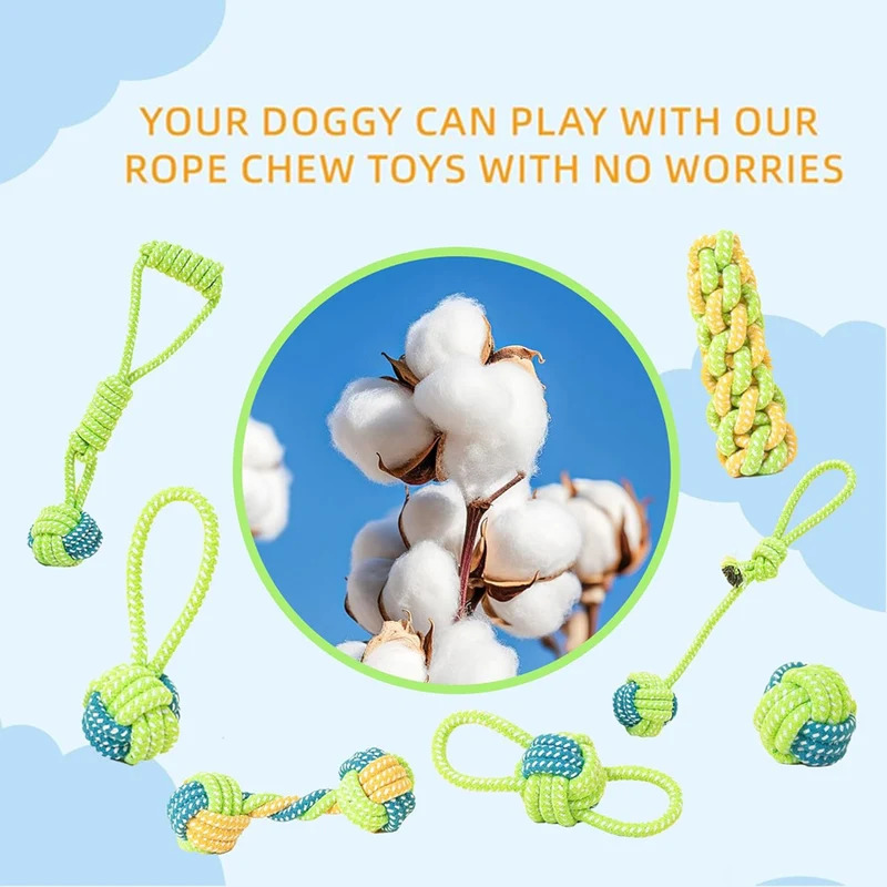 1/7 Pack Heavy Duty Dog Tug Ro - Dog Rope Toy Aggressive Chewers ulasan dan harga