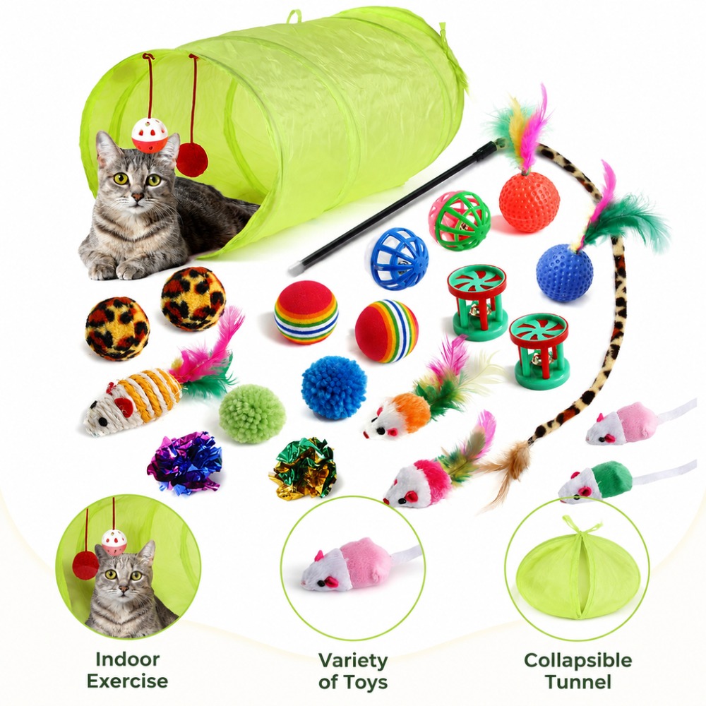 Kitten Play Toy Assortment Fea - Catnip Interactive Plush Mouse ulasan dan harga