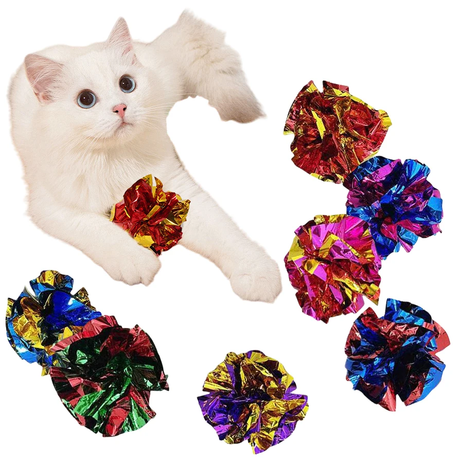5/10Pcs Crinkle Ball Cat Toys  - Laser Pointer Cat Toy Automatic ulasan dan harga